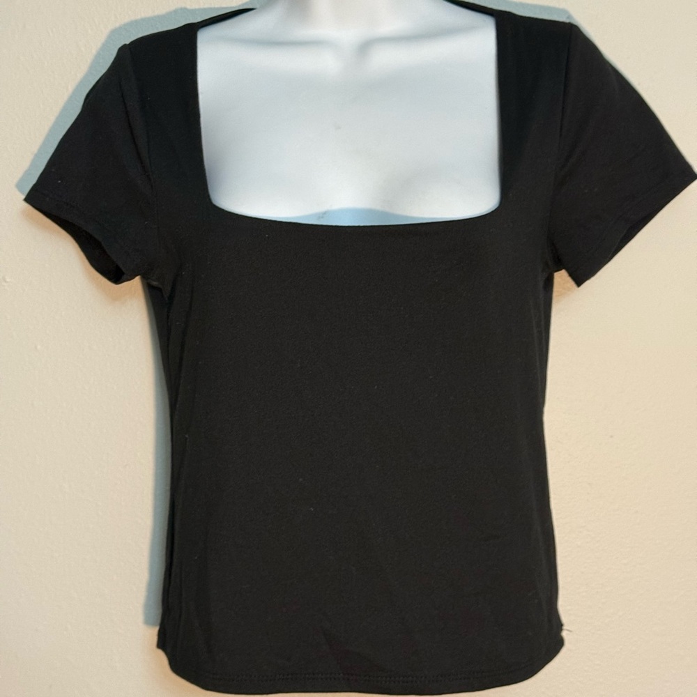 Sincerely Jules Black Square Neck Tee